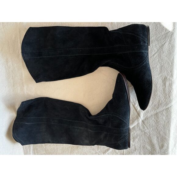 Bella Studio knee high flat boot, real black suede, size 9 - Picture 2 of 5